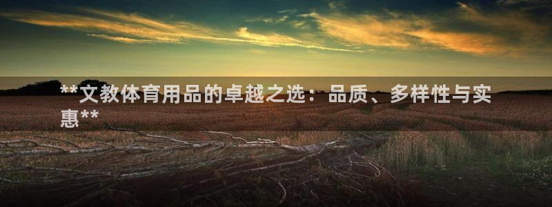 欧陆娱乐打什么方案：**文教体育用品的卓越之选：品质
